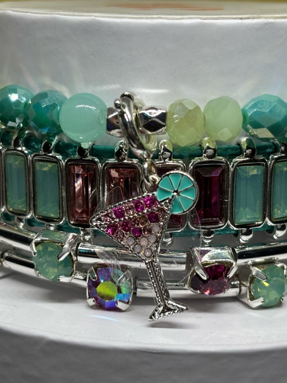 Bomb Party "Cheers to you, Gorgeous." 3 Bracelet Stacks Set RBP6061 MSRP $158